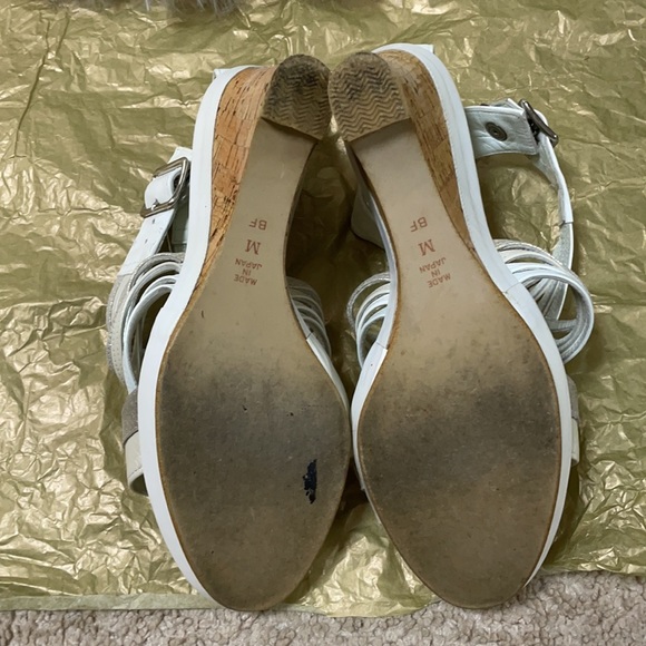 White Diana wedge heels with gold/silver - Picture 7 of 7